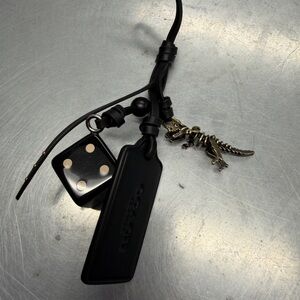 Coach Black Key & Card Holder with Gold Accents